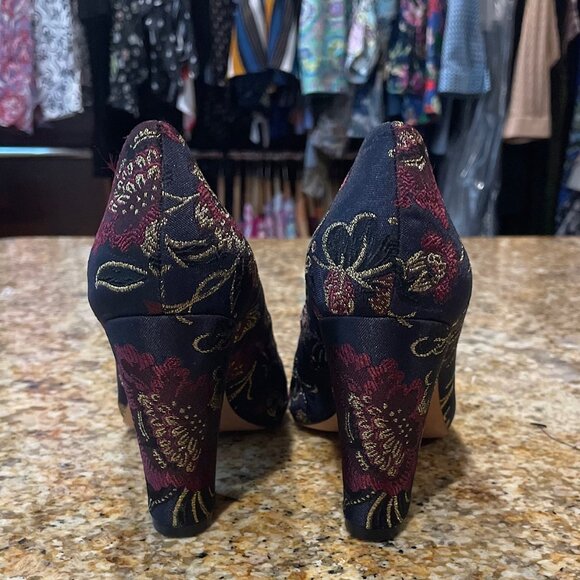 ANTONIO MELANI Navy Damask Pump - Picture 3 of 4